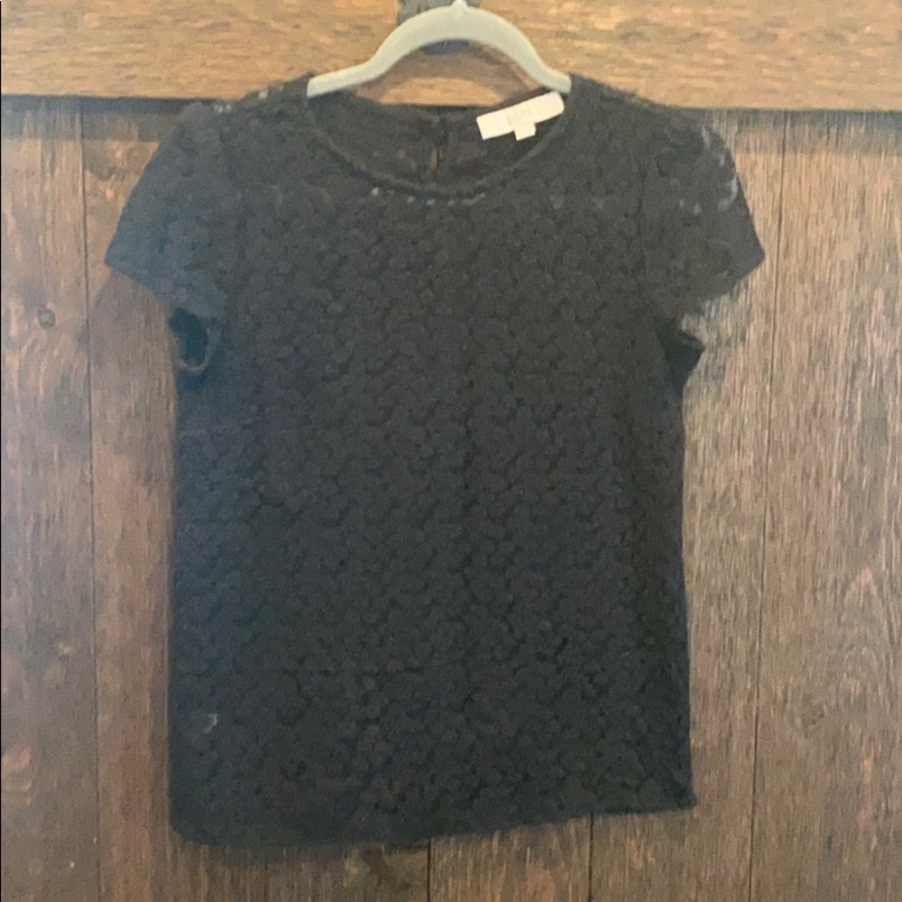 Loft black floral blouse